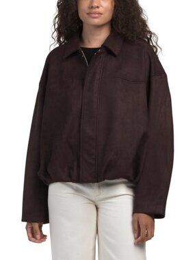 INDUSTRY Collared Hidden Placket Bubble Hem Jacket